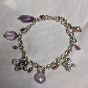 Vintage - Purple charm bracelet